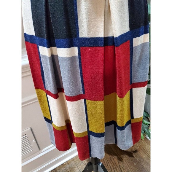 Women's Multicolor Polyester Round Neck Sleeveless Casual Knee Length Dress 10 - Picture 4 of 10